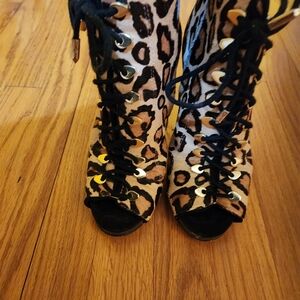 Sam Edelman Leopard Print Lace-Up Women's Shoes